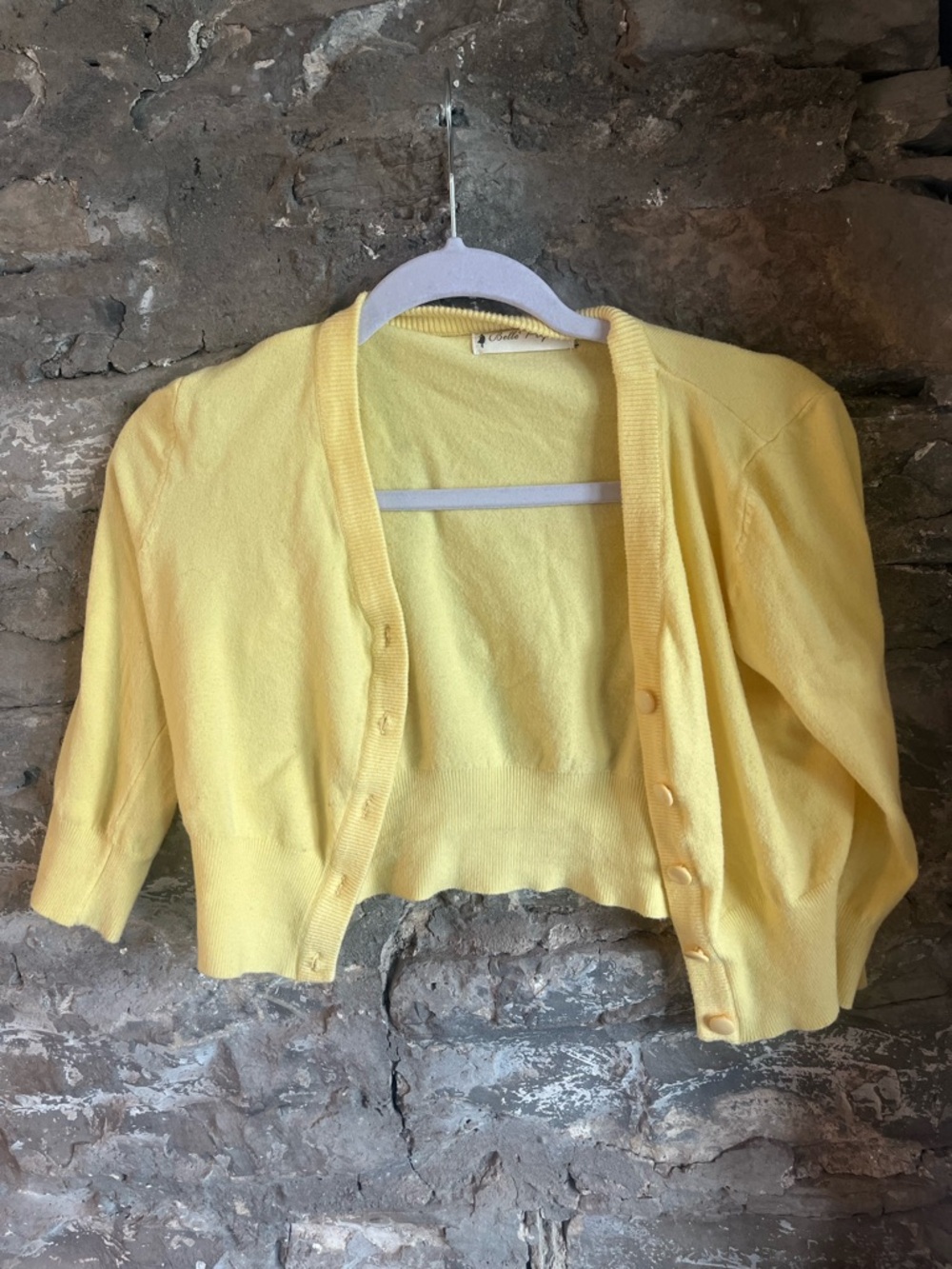 Sunny Yellow Cropped Button-Front Cardigan